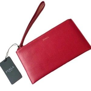 Furla women’s red leather wristlet NWT